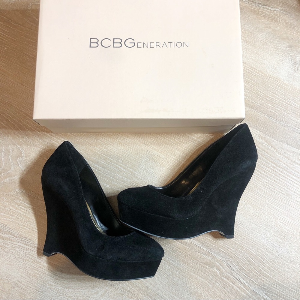 • BCBGeneration Black Wedges •
